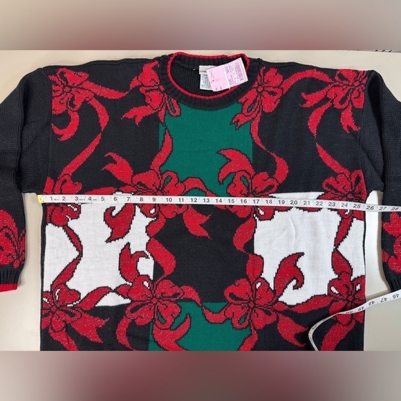 Vintage Christmas Sweater Boxy Oversized 3X Made in USA Sparkle Knit Pullover - Picture 7 of 8